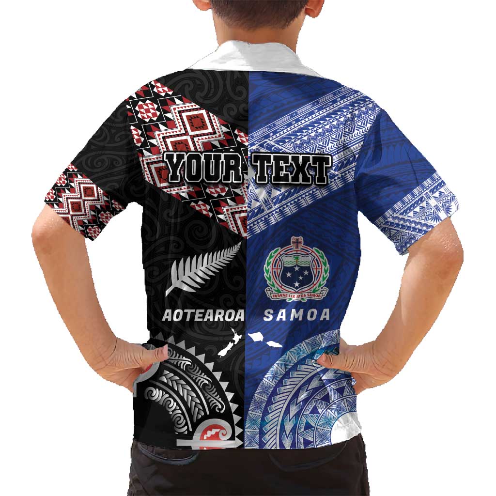 Personalised Aotearoa and Samoa Together Family Matching Tank Maxi Dress and Hawaiian Shirt Tatau Art Tattoos-Taniko and Tukutuku with Maori Pattern LT03 - Polynesian Pride