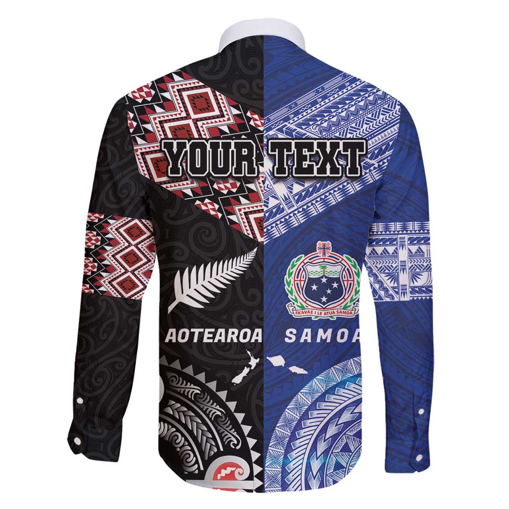 Personalised Aotearoa and Samoa Together Family Matching Tank Maxi Dress and Hawaiian Shirt Tatau Art Tattoos-Taniko and Tukutuku with Maori Pattern LT03 - Polynesian Pride