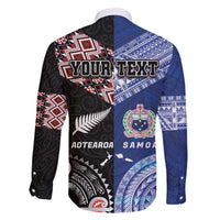 Personalised Aotearoa and Samoa Together Family Matching Tank Maxi Dress and Hawaiian Shirt Tatau Art Tattoos-Taniko and Tukutuku with Maori Pattern LT03 - Polynesian Pride