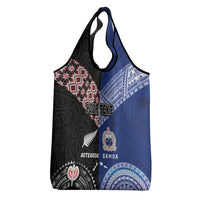 Personalised Aotearoa and Samoa Together Grocery Bag Tatau Art Tattoos-Taniko and Tukutuku with Maori Pattern