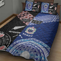 Personalised Aotearoa and Samoa Together Quilt Bed Set Tatau Art Tattoos-Taniko and Tukutuku with Maori Pattern