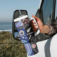 Personalised Aotearoa and Samoa Together Tumbler With Handle Tatau Art Tattoos-Taniko and Tukutuku with Maori Pattern