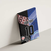 Custom Aotearoa and Samoa Rugby Canvas Wall Art Maori Warrior and Teuila Emblem-Tatau with Taniko Art