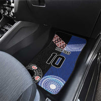 Custom Aotearoa and Samoa Rugby Car Mats Maori Warrior and Teuila Emblem-Tatau with Taniko Art