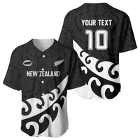 Custom NZ Rugby Baseball Jersey Koru and Silver Fern Sporty Style
