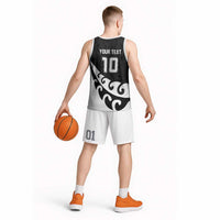 Custom NZ Rugby Basketball Jersey Koru and Silver Fern Sporty Style