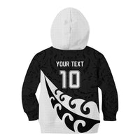 Custom NZ Rugby Kid Hoodie Koru and Silver Fern Sporty Style