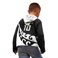Custom NZ Rugby Kid Hoodie Koru and Silver Fern Sporty Style