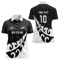 Custom NZ Rugby Women Polo Shirt Koru and Silver Fern Sporty Style