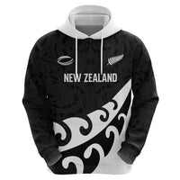 Custom NZ Rugby Zip Hoodie Koru and Silver Fern Sporty Style