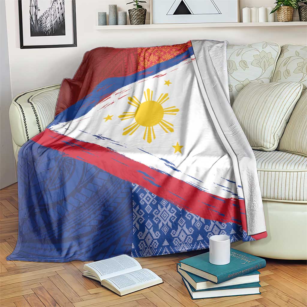 Philippines National Flag Day Blanket Polynesian and Yakan Tattoo Brush Style