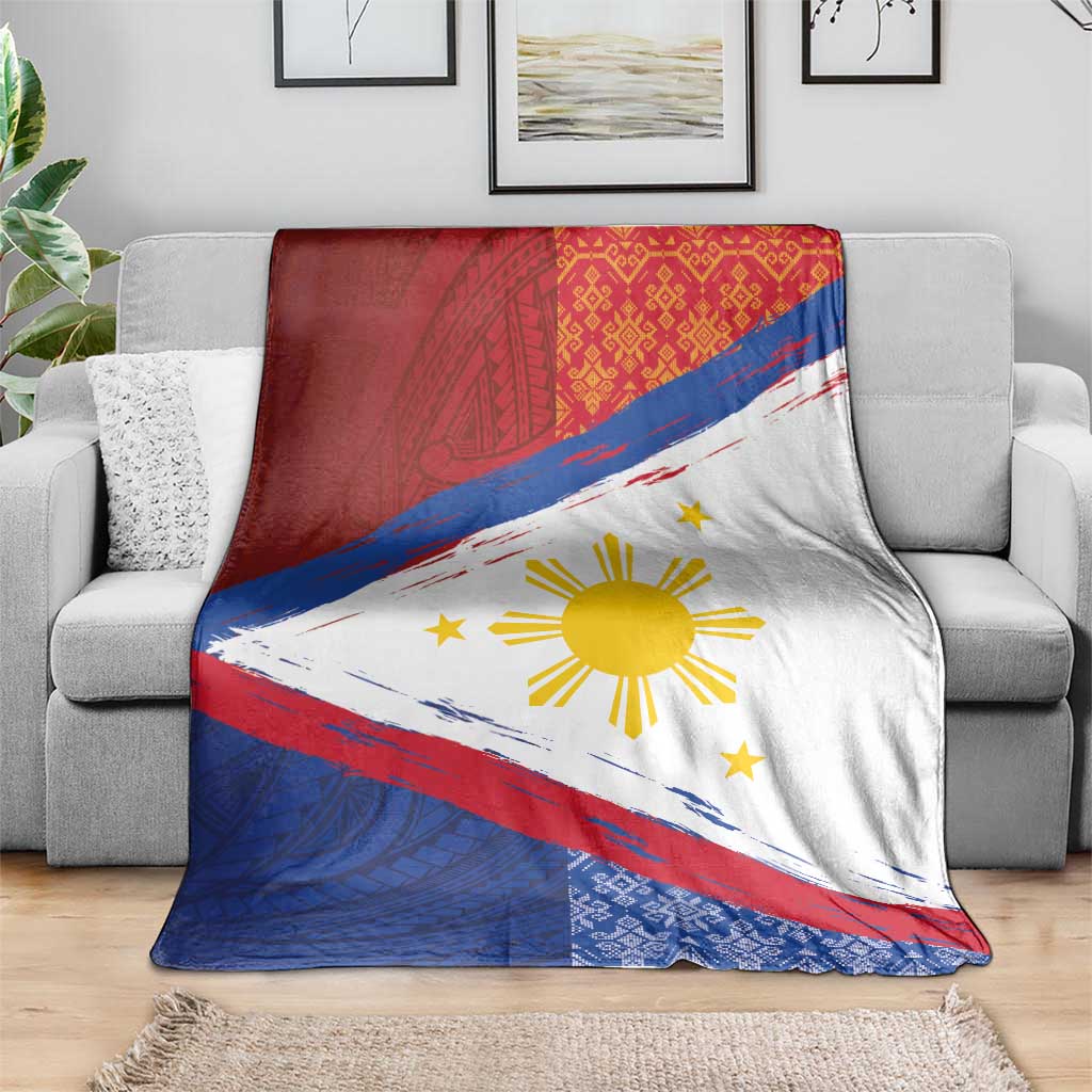 Philippines National Flag Day Blanket Polynesian and Yakan Tattoo Brush Style