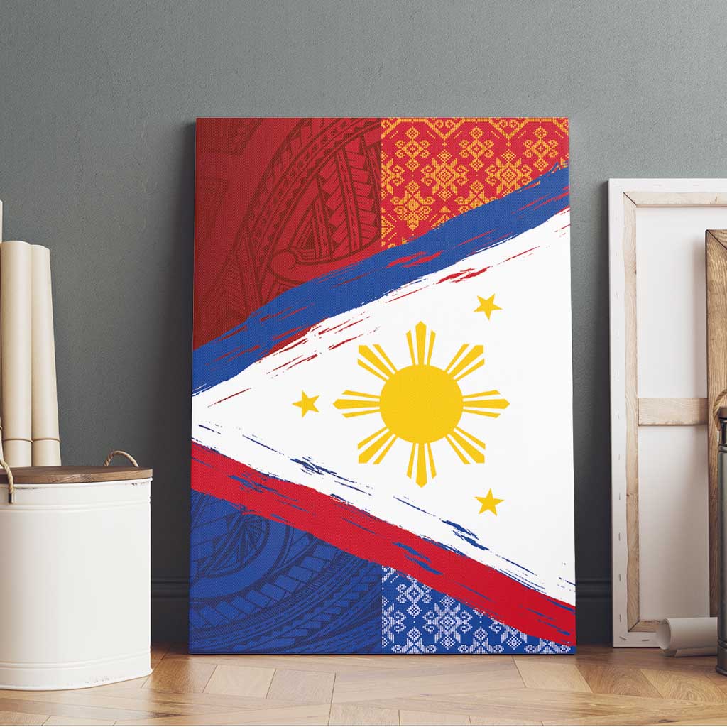 Philippines National Flag Day Canvas Wall Art Polynesian and Yakan Tattoo Brush Style