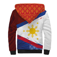 Philippines National Flag Day Sherpa Hoodie Polynesian and Yakan Tattoo Brush Style