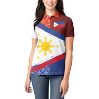 Philippines National Flag Day Women Polo Shirt Polynesian and Yakan Tattoo Brush Style