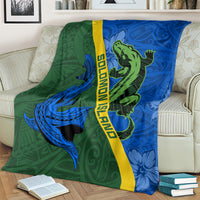 Solomon Island Crocodile and Shark Blanket Polynesian Pattern