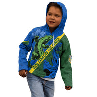 Solomon Island Crocodile and Shark Kid Hoodie Polynesian Pattern