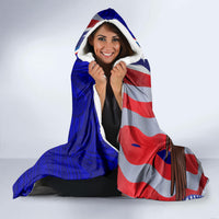 Personalised American Samoa and United States Hooded Blanket Bald Eagle and Seal Hibiscus Polynesian Pattern LT03 - Polynesian Pride