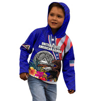 Personalised American Samoa and United States Kid Hoodie Bald Eagle and Seal Hibiscus Polynesian Pattern LT03 - Polynesian Pride
