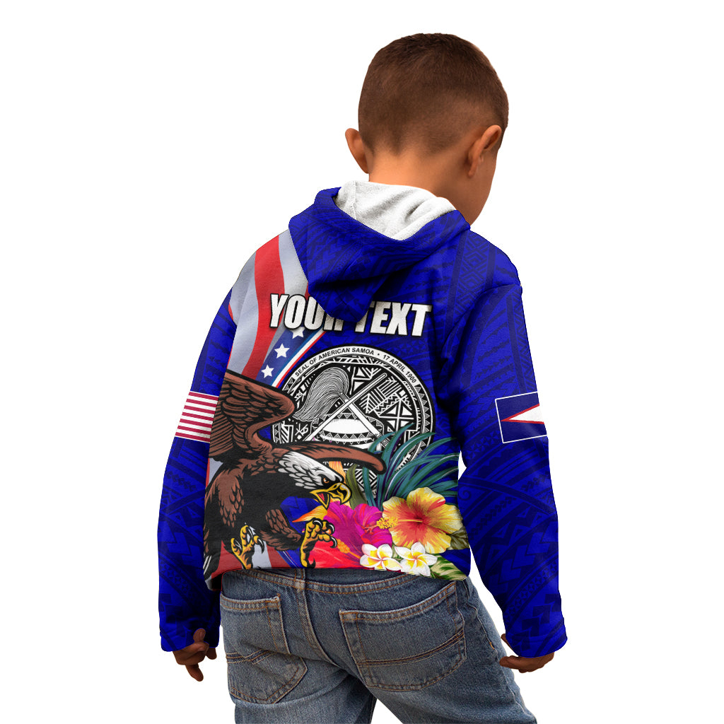 Personalised American Samoa and United States Kid Hoodie Bald Eagle and Seal Hibiscus Polynesian Pattern LT03 - Polynesian Pride