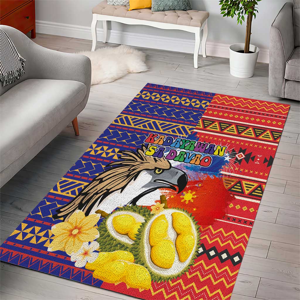 Philippines Kadayawan Area Rug Filipino Eagle Durian with Polynesian and Igorots Pattern LT03 - Polynesian Pride