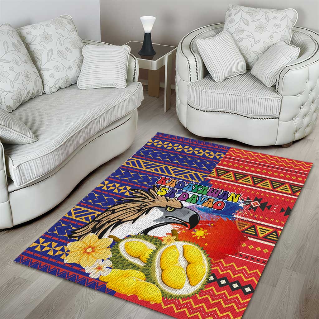 Philippines Kadayawan Area Rug Filipino Eagle Durian with Polynesian and Igorots Pattern LT03 - Polynesian Pride
