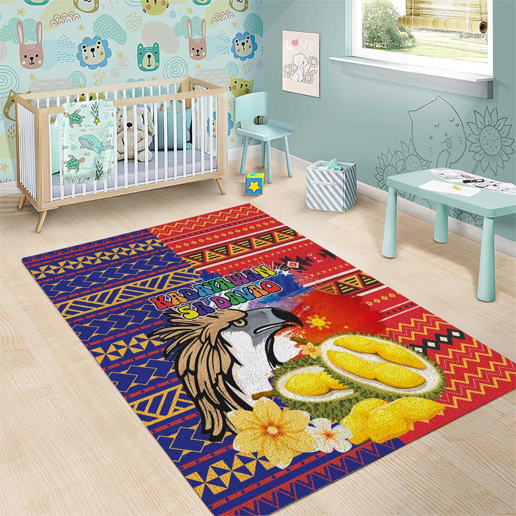 Philippines Kadayawan Area Rug Filipino Eagle Durian with Polynesian and Igorots Pattern LT03 - Polynesian Pride