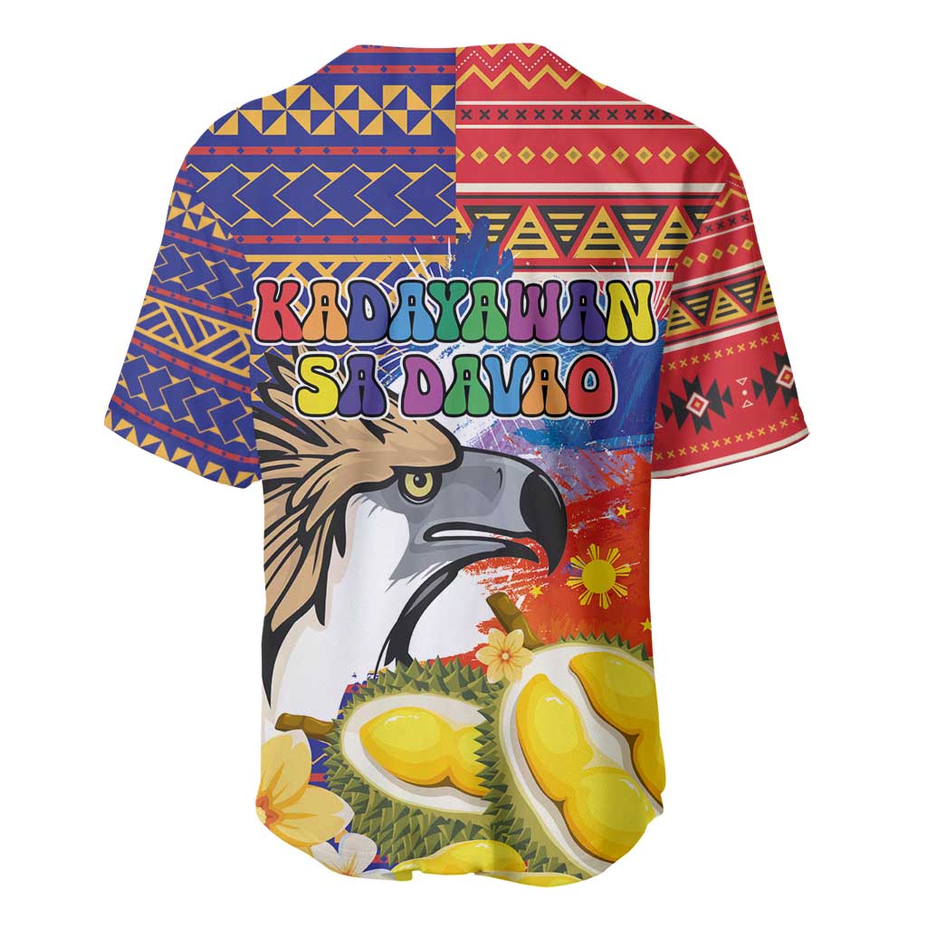 Philippines Kadayawan Baseball Jersey Filipino Eagle Durian with Polynesian and Igorots Pattern
