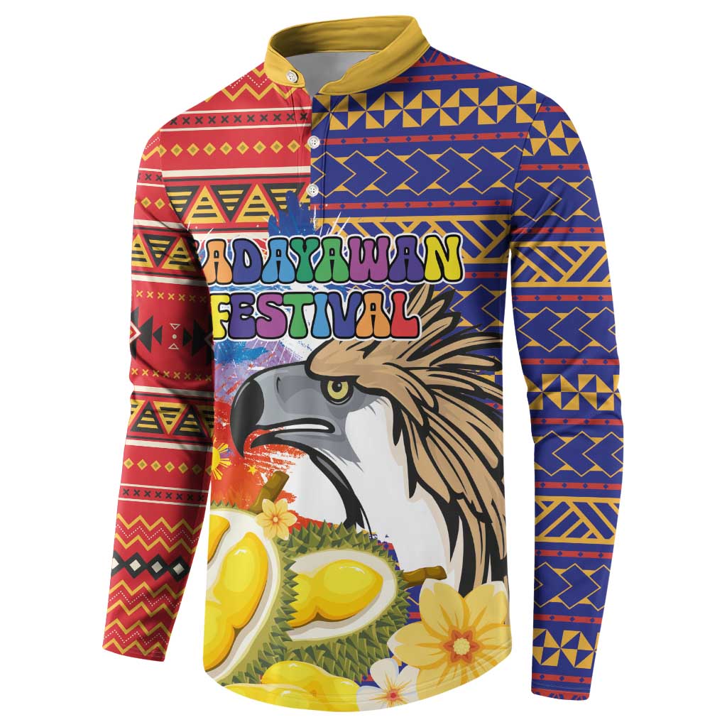 Philippines Kadayawan Button Sweatshirt Filipino Eagle Durian with Polynesian and Igorots Pattern LT03 - Polynesian Pride
