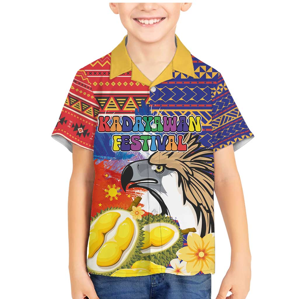 Philippines Kadayawan Family Matching Mermaid Dress and Hawaiian Shirt Filipino Eagle Durian with Polynesian and Igorots Pattern