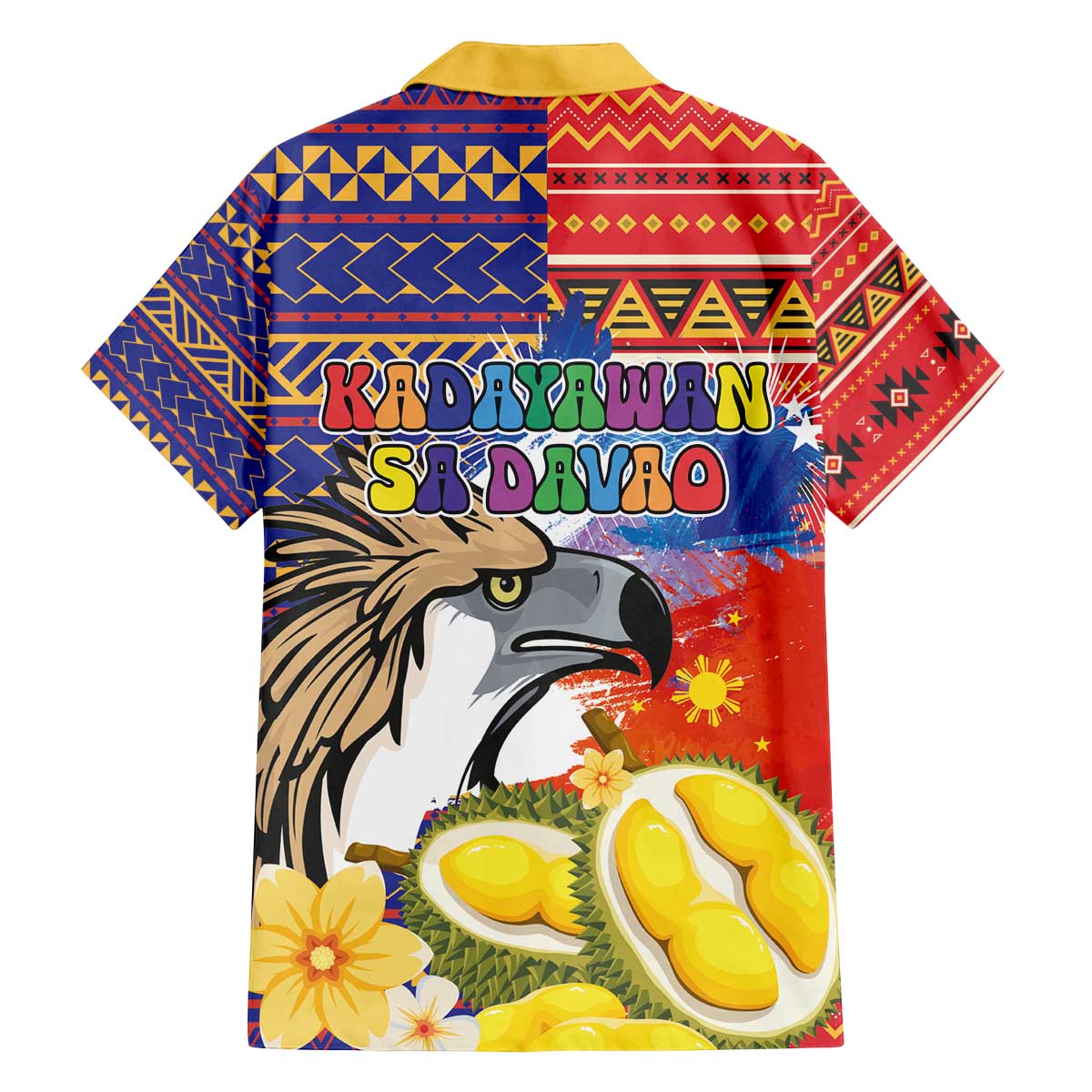 Philippines Kadayawan Family Matching Puletasi and Hawaiian Shirt Filipino Eagle Durian with Polynesian and Igorots Pattern