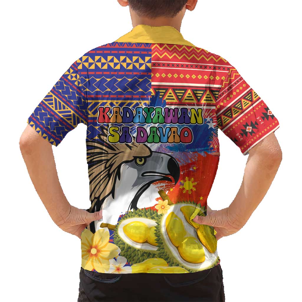 Philippines Kadayawan Family Matching Tank Maxi Dress and Hawaiian Shirt Filipino Eagle Durian with Polynesian and Igorots Pattern LT03 - Polynesian Pride