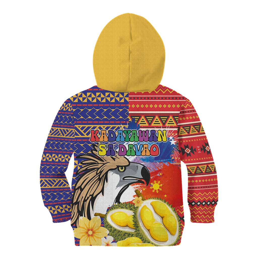 Philippines Kadayawan Kid Hoodie Filipino Eagle Durian with Polynesian and Igorots Pattern LT03 - Polynesian Pride