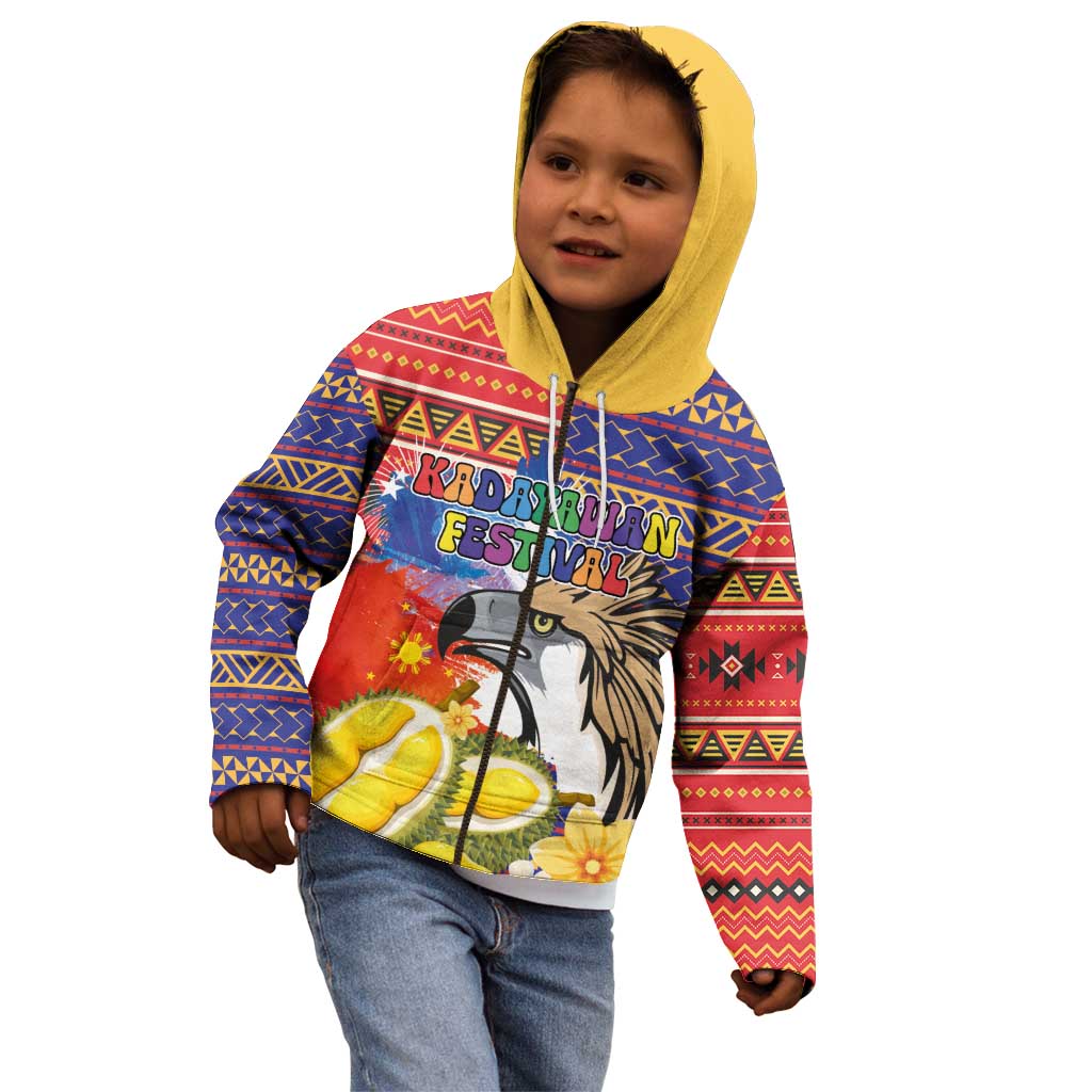 Philippines Kadayawan Kid Hoodie Filipino Eagle Durian with Polynesian and Igorots Pattern LT03 - Polynesian Pride