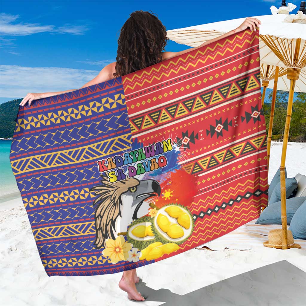 Philippines Kadayawan Sarong Filipino Eagle Durian with Polynesian and Igorots Pattern LT03 One Size 44 x 66 inches Red - Polynesian Pride