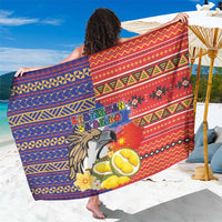 Philippines Kadayawan Sarong Filipino Eagle Durian with Polynesian and Igorots Pattern LT03 One Size 44 x 66 inches Red - Polynesian Pride