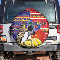 Philippines Kadayawan Spare Tire Cover Filipino Eagle Durian with Polynesian and Igorots Pattern LT03 Red - Polynesian Pride