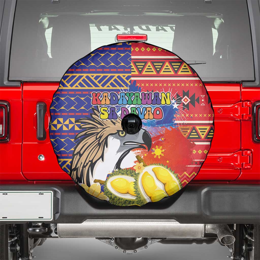 Philippines Kadayawan Spare Tire Cover Filipino Eagle Durian with Polynesian and Igorots Pattern LT03 - Polynesian Pride