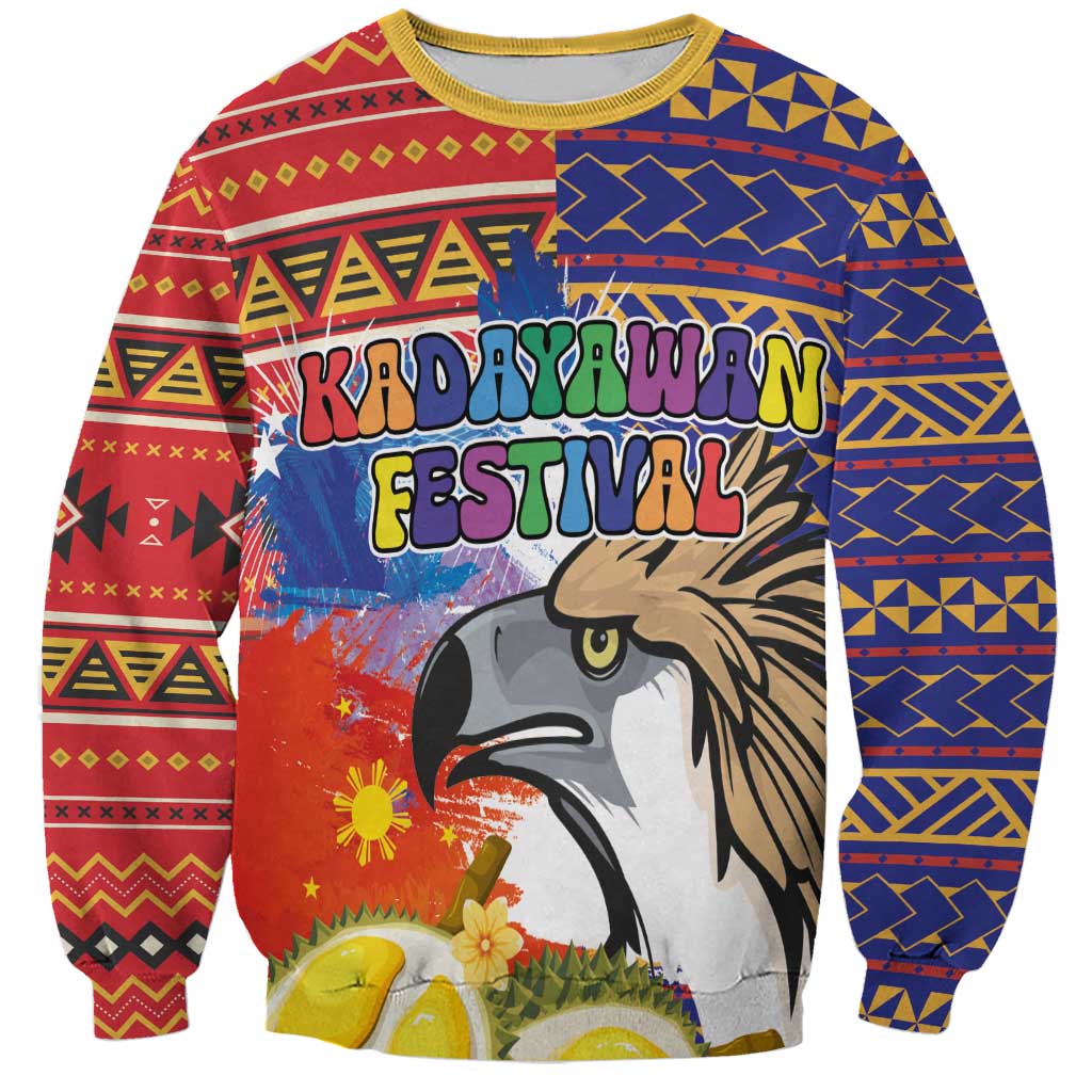 Philippines Kadayawan Sweatshirt Filipino Eagle Durian with Polynesian and Igorots Pattern