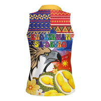 Philippines Kadayawan Women Sleeveless Polo Shirt Filipino Eagle Durian with Polynesian and Igorots Pattern LT03 - Polynesian Pride