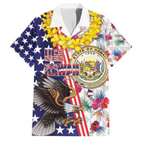 Hawaii and United States Together Family Matching Summer Maxi Dress and Hawaiian Shirt Seal of Hawaii and Bald Eagle - Polynesian Pride