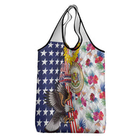 Hawaii and United States Together Grocery Bag Seal of Hawaii and Bald Eagle - Polynesian Pride