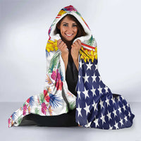 Hawaii and United States Together Hooded Blanket Seal of Hawaii and Bald Eagle LT03 - Polynesian Pride