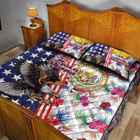 Hawaii and United States Together Quilt Bed Set Seal of Hawaii and Bald Eagle LT03 - Polynesian Pride