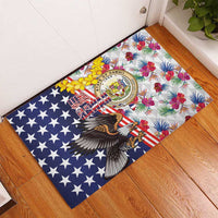 Hawaii and United States Together Rubber Doormat Seal of Hawaii and Bald Eagle LT03 - Polynesian Pride