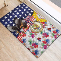 Hawaii and United States Together Rubber Doormat Seal of Hawaii and Bald Eagle LT03 - Polynesian Pride
