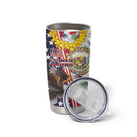 Hawaii and United States Together Tumbler Cup Seal of Hawaii and Bald Eagle - Polynesian Pride