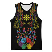 Philippines Kadayawan Festival Basketball Jersey Polynesian Tribal Art Barong Style LT03 Unisex Black - Polynesian Pride