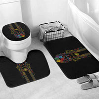Philippines Kadayawan Festival Bathroom Set Polynesian Tribal Art Barong Style LT03 Mat Set Only (3 pcs) One Size Black - Polynesian Pride