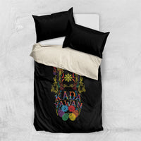 Philippines Kadayawan Festival Bedding Set Polynesian Tribal Art Barong Style LT03 US Twin 172cm x 218cm Black - Polynesian Pride